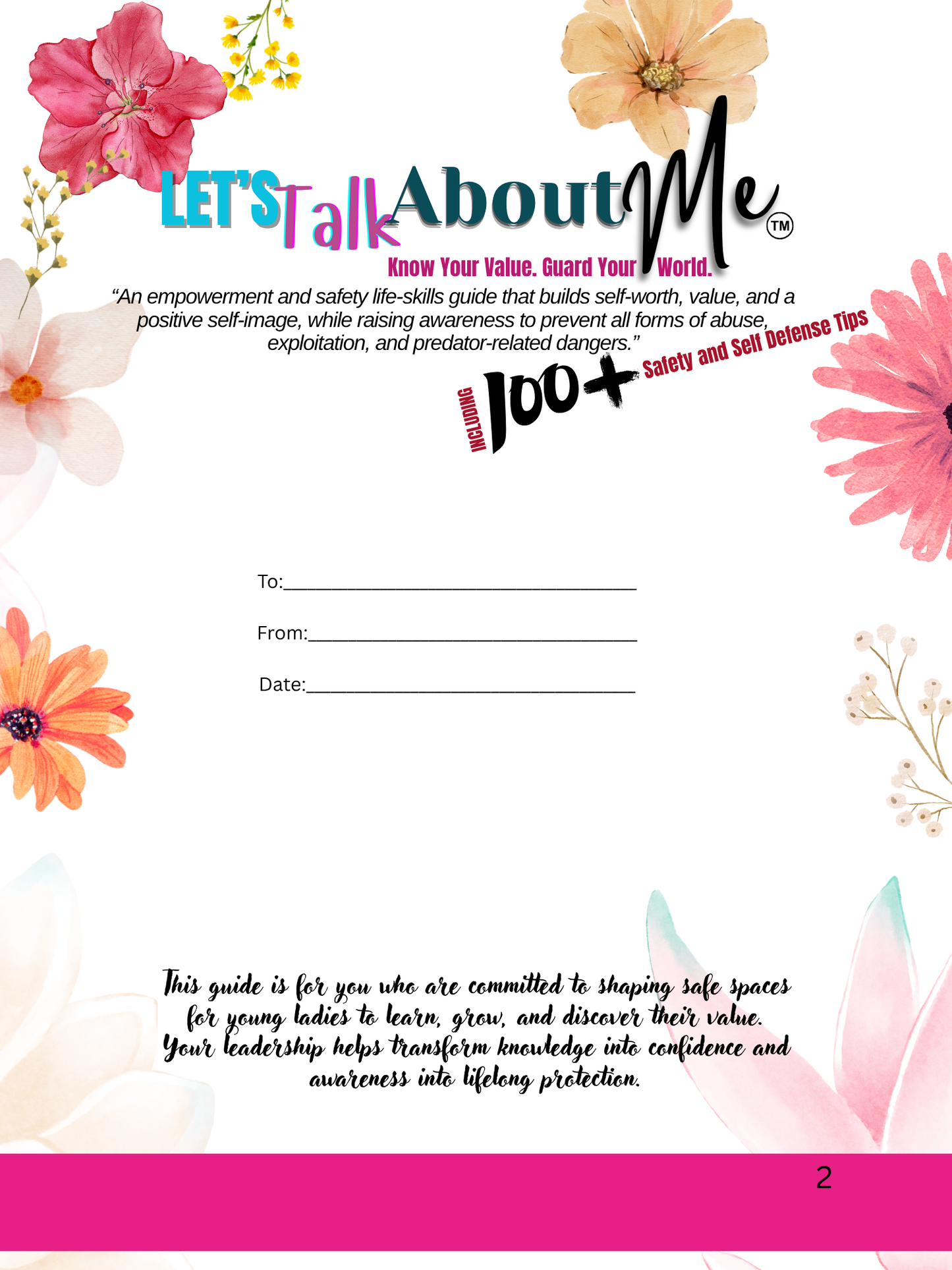 "Let's Talk About Me" (LTAM) Series Life Skills, Safety and empowerment E-guide for Teen Girls